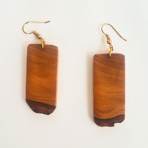 Κρεμαστά σκουλαρίκια από ξύλο ελιάς - Μεσαίο μέγεθος - γυναικεία, minimal, κρεμαστά