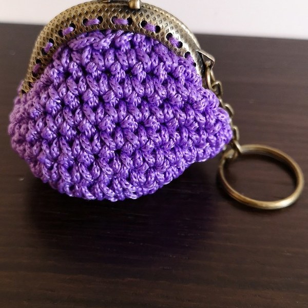 Keychain in purple - πλεκτά, αυτοκινήτου, σπιτιού - 2