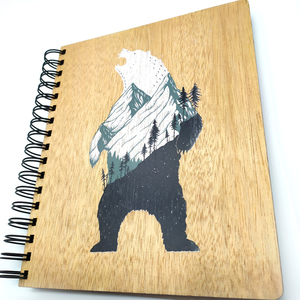 Ξύλινο Σημειωματάριο Αρκούδα (Wooden Notebook) Δώρα για όλους - δώρο, δώρα για άντρες, δώρα γενεθλίων, δώρα για αγόρια, τετράδια & σημειωματάρια