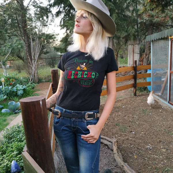 Down in Mexico t-shirt με λογοπαίγνιο retro vintage rockabilly country - ήλιος - 5