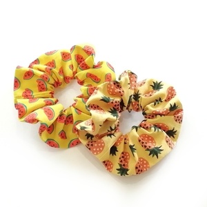 Summer fruits (σετ 2 Scrunchies - λαστιχάκια για τα μαλλάκια) - λαστιχάκια μαλλιών