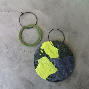 Πράσινη Υδρόγειος_θεατρικά καινοτόμα σκουλαρίκια - κρίκοι, κρεμαστά, μεγάλα - 2