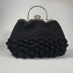 Πλεκτή τσάντα με μεταλλικό χερούλι - crochet, χειρός, πλεκτές τσάντες