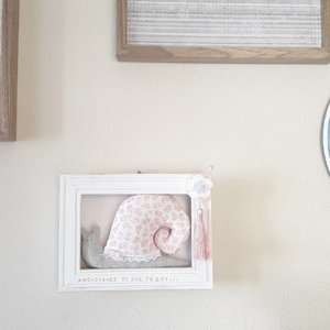 Καδράκι παιδικό ξύλινο 3D ροζ πάνινο σαλιγκάρι 22×16×3,2εκ. - πίνακες & κάδρα, κορίτσι, δώρα για βάπτιση, βρεφικά, δώρα γενεθλίων - 5