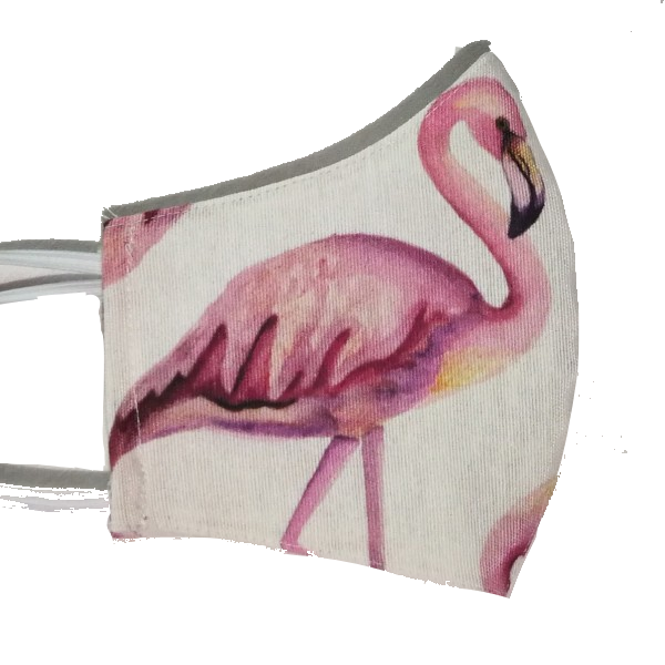 Μάσκα ροζ φλαμίνγκο PINK FLAMINGO - γυναικεία, κορίτσι, boho, flamingos, μάσκα προσώπου, μάσκες προσώπου