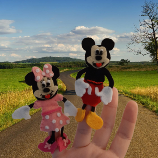 Γαντο-δαχτυλόκουκλες Mickey & Minnie σε αερόστατο - δώρα για παιδιά - 3