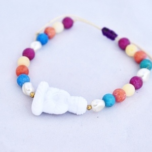 | B u d d h a | - charms, γυναικεία, δώρο, χάντρες, ethnic, Βούδας, χεριού, αυξομειούμενα - 2