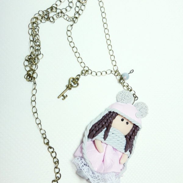 Pink doll necklace - 2