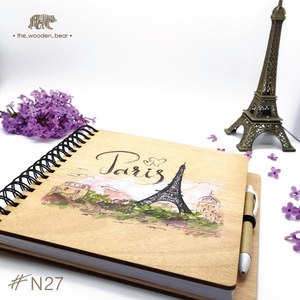 Ξύλινο Σημειωματάριο Paris (Wooden Notebook) Δώρα για όλους - δώρα γενεθλίων, δώρα αγίου βαλεντίνου, δώρα για γυναίκες, τετράδια & σημειωματάρια - 2