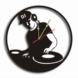 DJ στα Deck χειροποίητο ρολόϊ τοίχου - τοίχου, ρολόγια