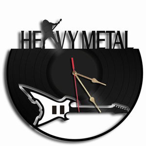 Heavy Metal χειροποίητο ρολόϊ τοίχου - τοίχου, βινύλιο, βινύλιο, ρολόγια