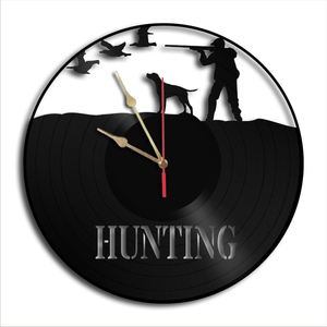 Hunting χειροποίητο ρολόϊ τοίχου - τοίχου, βινύλιο, βινύλιο, ρολόγια