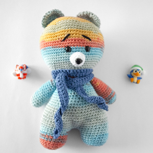 Bear amigurumi- Πλεκτό πολύχρωμο αρκουδάκι - λούτρινα, amigurumi, λούτρινα αρκουδάκια - 3