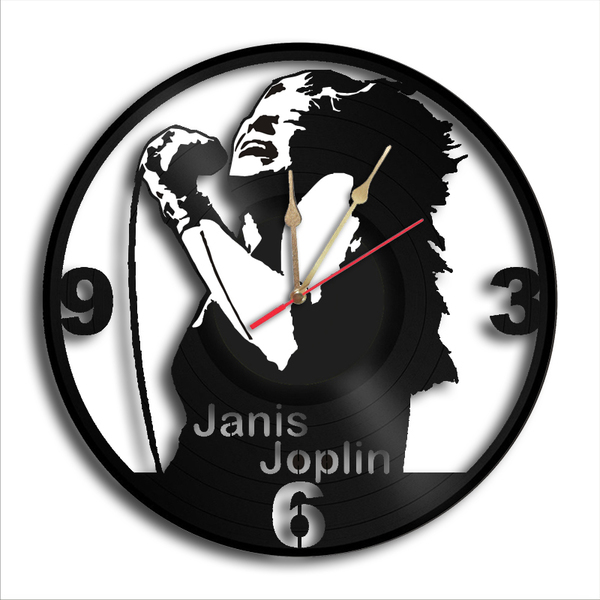 Χειροποίητο ρολόι τοίχου Janis Joplin ΚΩΔ.1062 - τοίχου, ρολόγια