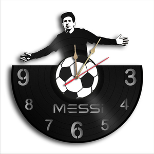 Χειροποίητο ρολόι τοίχου Messi ΚΩΔ.1080 - τοίχου, βινύλιο, ρολόγια