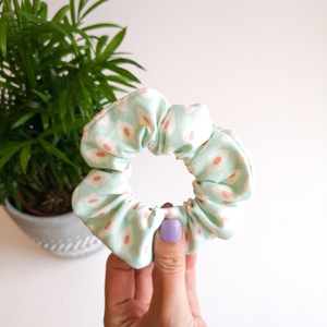 Υφασμάτινο Λαστιχάκι Scrunchy Mint Fun - λαστιχάκια μαλλιών