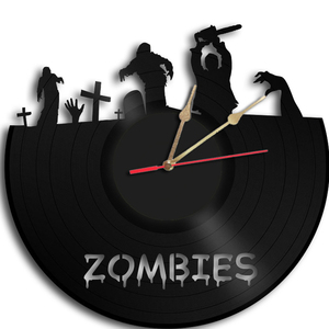 Zombies χειροποίητο ρολόι τοίχου - τοίχου, βινύλιο, ρολόγια