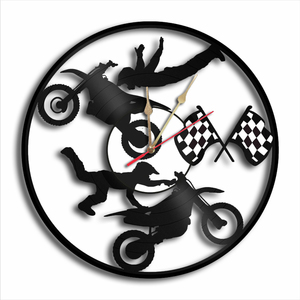 Motocross χειροποίητο ρολόι τοίχου - τοίχου, βινύλιο, ρολόγια