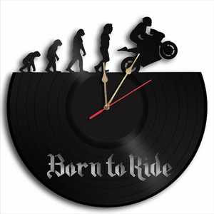 Born to Ride χειροποίητο ρολόι τοίχου - ρολόγια, τοίχου, βινύλιο