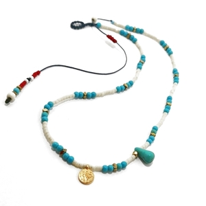 Maui necklace, κολιε με χαολίτη, αιματίτη,χάντρες & φλουρί - χαολίτης, φλουρί, χάντρες, κοντά, boho, seed beads, φθηνά - 2