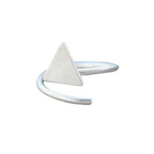 Ανοιχτό δαχτυλίδι με τρίγωνο ασήμι 925 - ασήμι, γεωμετρικά σχέδια, μικρά, αυξομειούμενα - 2