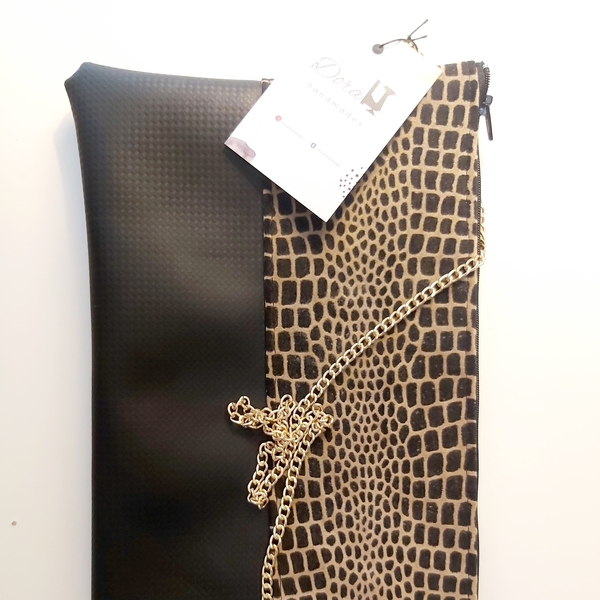 Τσάντα ώμου animal print με αλυσίδα - αλυσίδες, animal print, vintage, ώμου - 2