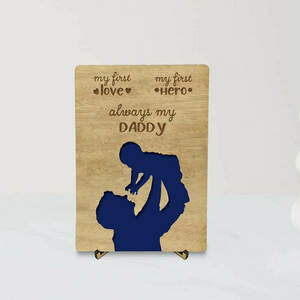 Ξύλινη Κάρτα Laser cut με Stand -Δώρο για την Γιορτή του Πατέρα - δώρο, οικογένεια, δώρα για τον μπαμπά, γιορτή του πατέρα