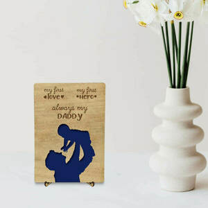 Ξύλινη Κάρτα Laser cut με Stand -Δώρο για την Γιορτή του Πατέρα - δώρο, οικογένεια, δώρα για τον μπαμπά, γιορτή του πατέρα - 2