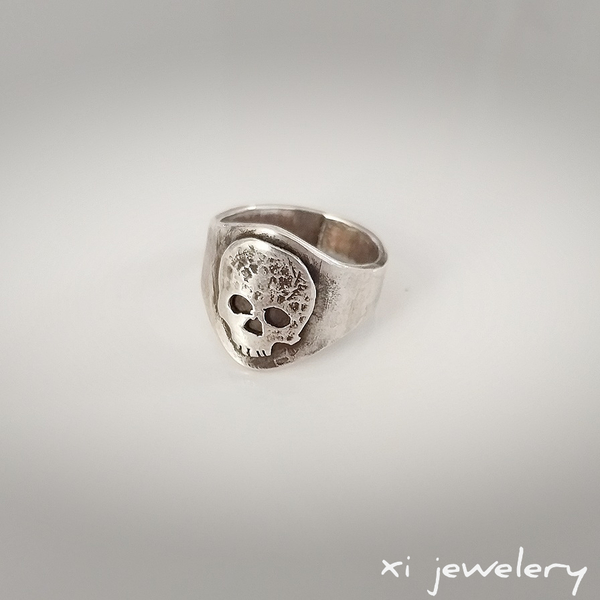 Δαχτυλίδι με Κρανίο για Metal Στύλ - ασήμι, ασήμι 925, σταθερά