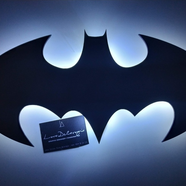 Ξυλινο φωτιστικο Batman - παιδικά φωτιστικά - 3