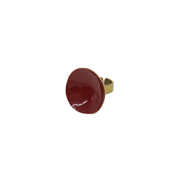 Δαχτυλίδι από ορείχαλκο με χρώμα σμάλτου μπορντό - ορείχαλκος, boho, μεγάλα, αυξομειούμενα, φθηνά - 2
