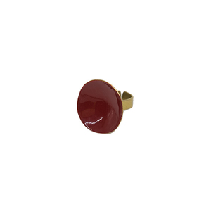 Δαχτυλίδι από ορείχαλκο με χρώμα σμάλτου μπορντό - ορείχαλκος, boho, μεγάλα, αυξομειούμενα, φθηνά - 2