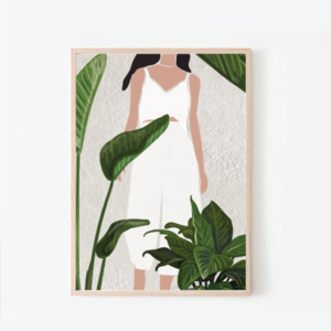 psithurism | καδράκι με σύγχρονο artprint με φυτά | 13x18 - πίνακες & κάδρα