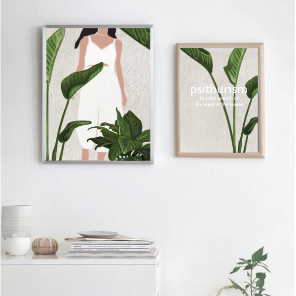 psithurism | καδράκι με σύγχρονο artprint με φυτά | 13x18 - πίνακες & κάδρα - 2