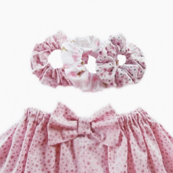 Φούστα παιδική σετ με λαστιχάκια τύπου scrunchie - παιδικά ρούχα, βρεφικά ρούχα, αξεσουάρ μαλλιών, δώρα γενεθλίων - 4