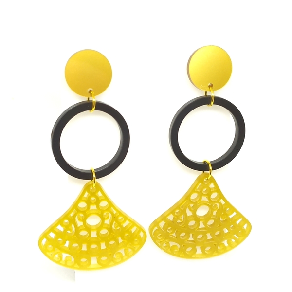 Plexi earrings - plexi glass, κρεμαστά, μεγάλα