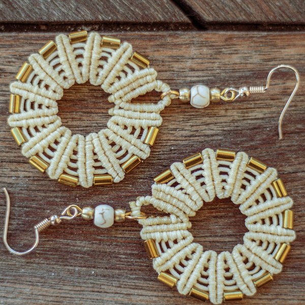 macrame earrings - δώρο, μακραμέ, σκουλαρίκια, χειροποίητα, κρεμαστά