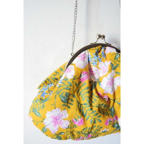 "Ηλιαχτίδα"vintage clutch bag - βαμβάκι, clutch, χιαστί, romantic, λουλουδάτο, βραδινές, μικρές, φθηνές - 4