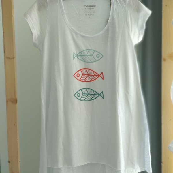 Γυναικεία μπλούζα Ψαροκόκαλο - βαμβάκι, boho - 2
