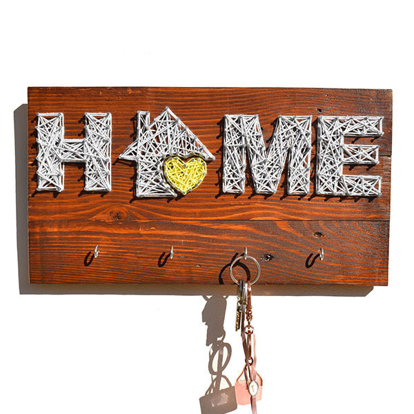 String Art Home - Κρεμαστή Ξύλινη Κλειδοθήκη - κλειδοθήκες, ξύλο - 3