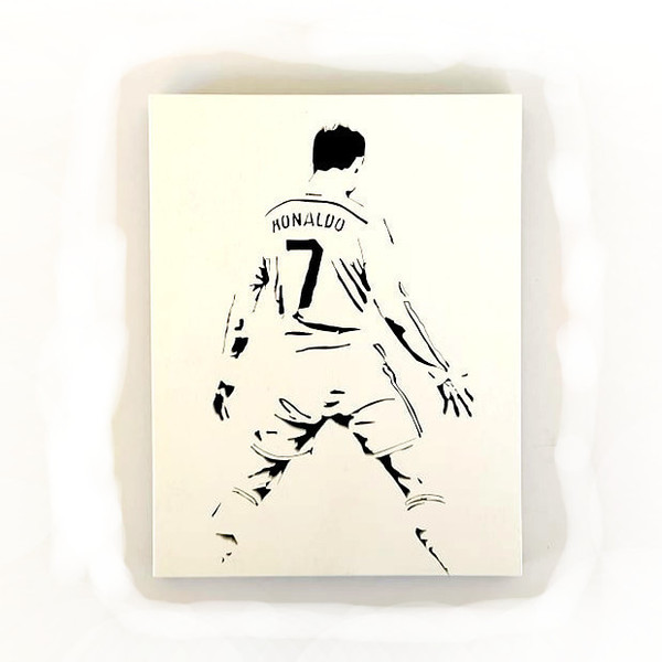 Cristiano Ronaldo 7 handmade 3D wood art - πίνακες & κάδρα, ποδόσφαιρο
