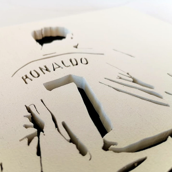 Cristiano Ronaldo 7 handmade 3D wood art - πίνακες & κάδρα, ποδόσφαιρο - 3