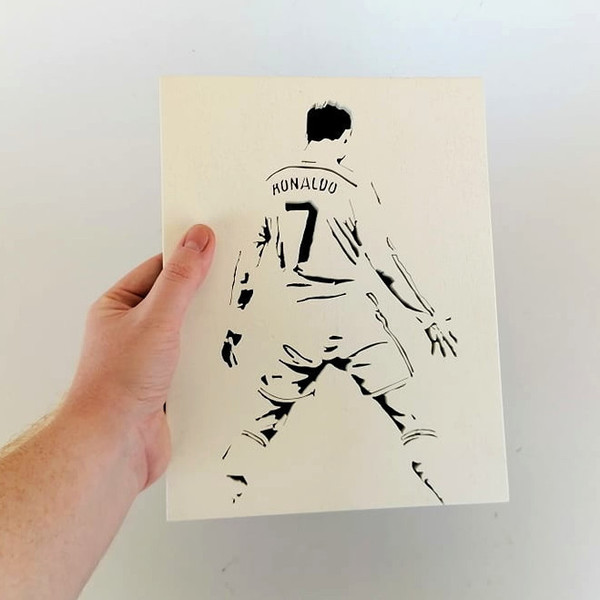 Cristiano Ronaldo 7 handmade 3D wood art - πίνακες & κάδρα, ποδόσφαιρο - 5