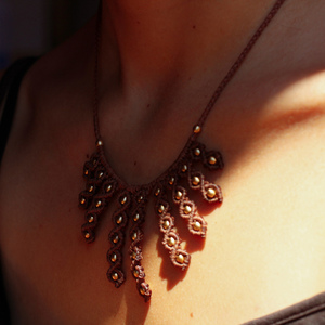 Macrame necklacee - δώρο, μακραμέ, χειροποίητα, χάντρες - 5