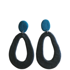 stone earrings by meraki.maraki - πηλός, κρεμαστά, μεγάλα