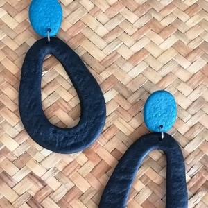 stone earrings by meraki.maraki - πηλός, ελαφρύ, κρεμαστά, μεγάλα, polymer clay - 2