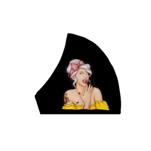 5.Μάσκα βαμβακερή-πολλαπλών χρήσεων-Σχέδιο "Pop Art Lady in yellow". - βαμβάκι, χειροποίητα, πλενόμενο, δερματολογικά ελεγμένη, μάσκες προσώπου