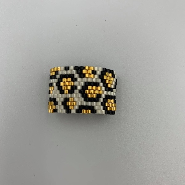 Δαχτυλίδι με leopard pattern - miyuki delica, φθηνά - 3