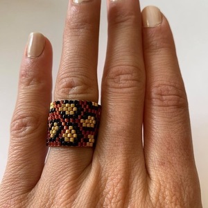 Δαχτυλίδι με leopard pattern - miyuki delica, φθηνά - 5