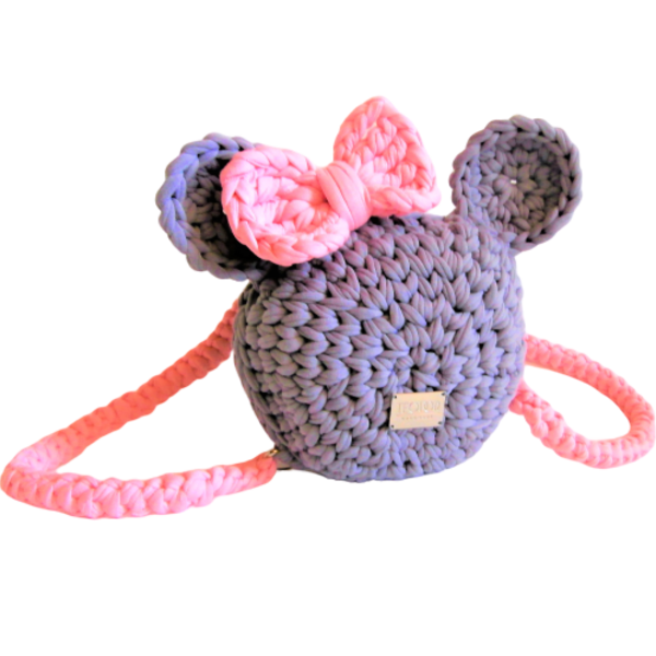 Χειροποίητη παιδική τσάντα πλάτης ποντικάκι, ιδέα για κοριτσίστικο δώρο - δώρο, πλάτης, δώρα γενεθλίων, πλεκτές τσάντες, τσαντάκια, μικρές